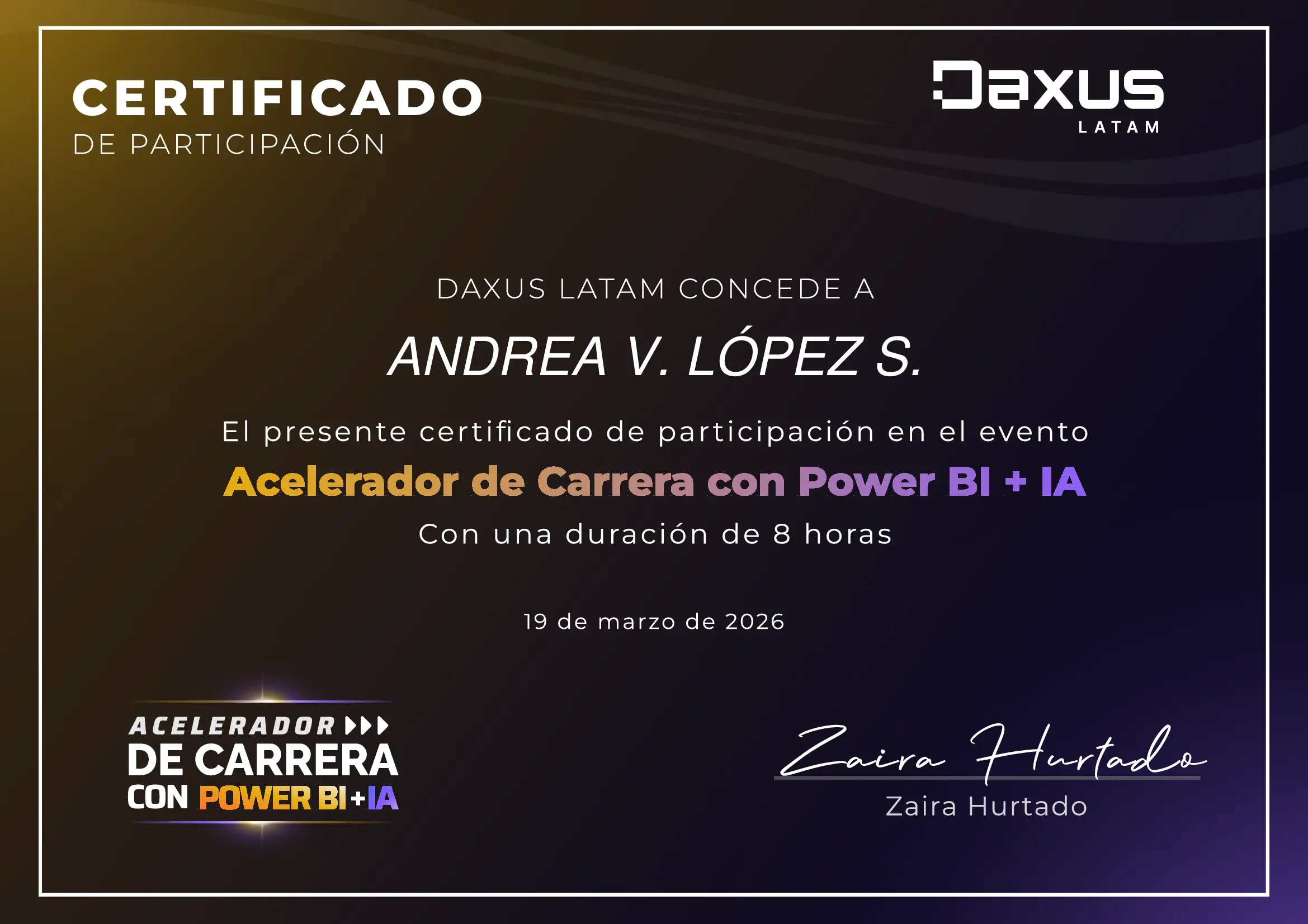 Certificado DAXUS