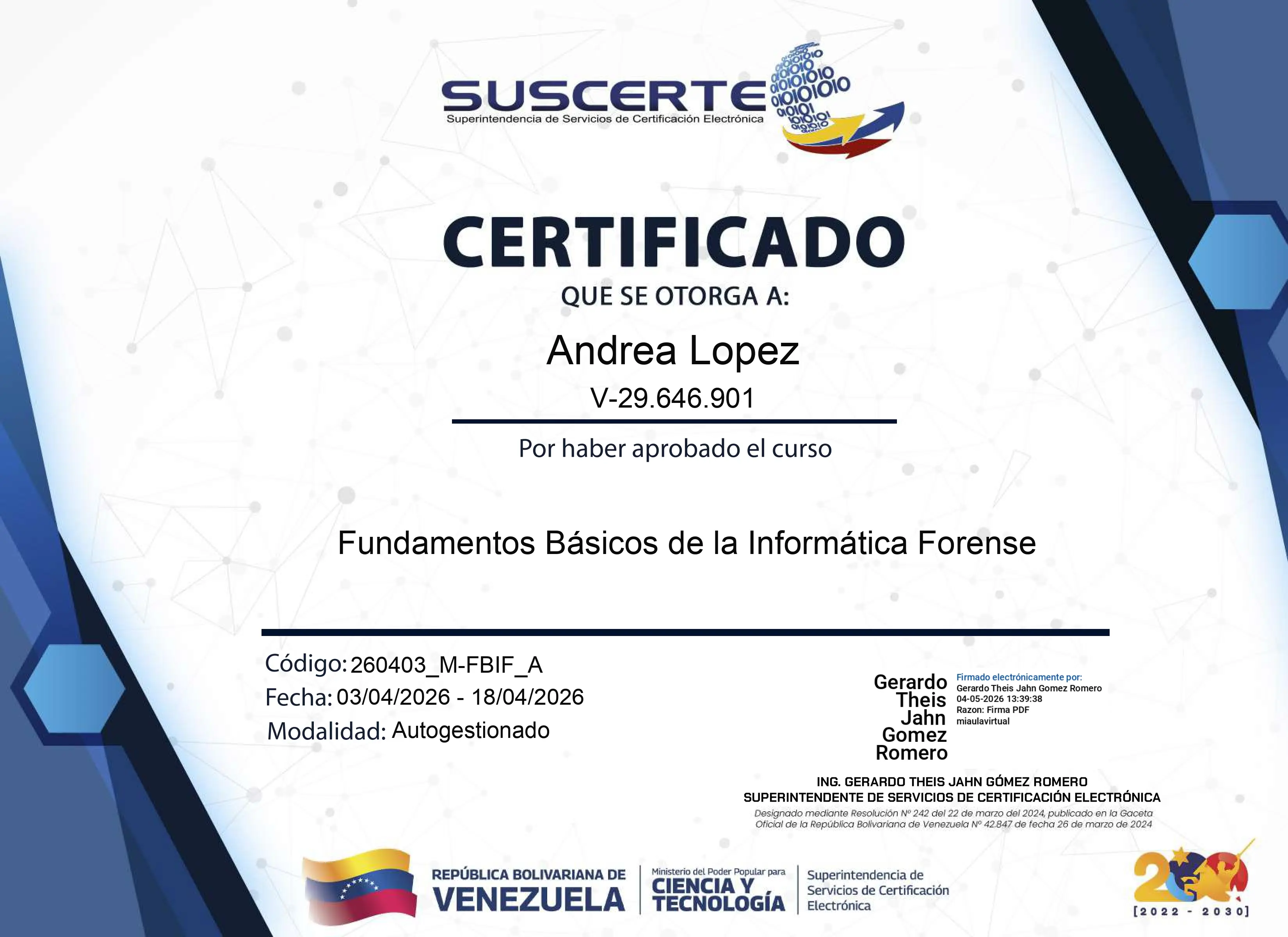 Certificado SUSCERTE